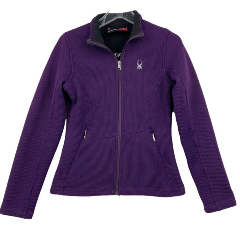 Spyder Jacket Size S Purple Thermal Waffle Weave Fleece Lined Full Zip